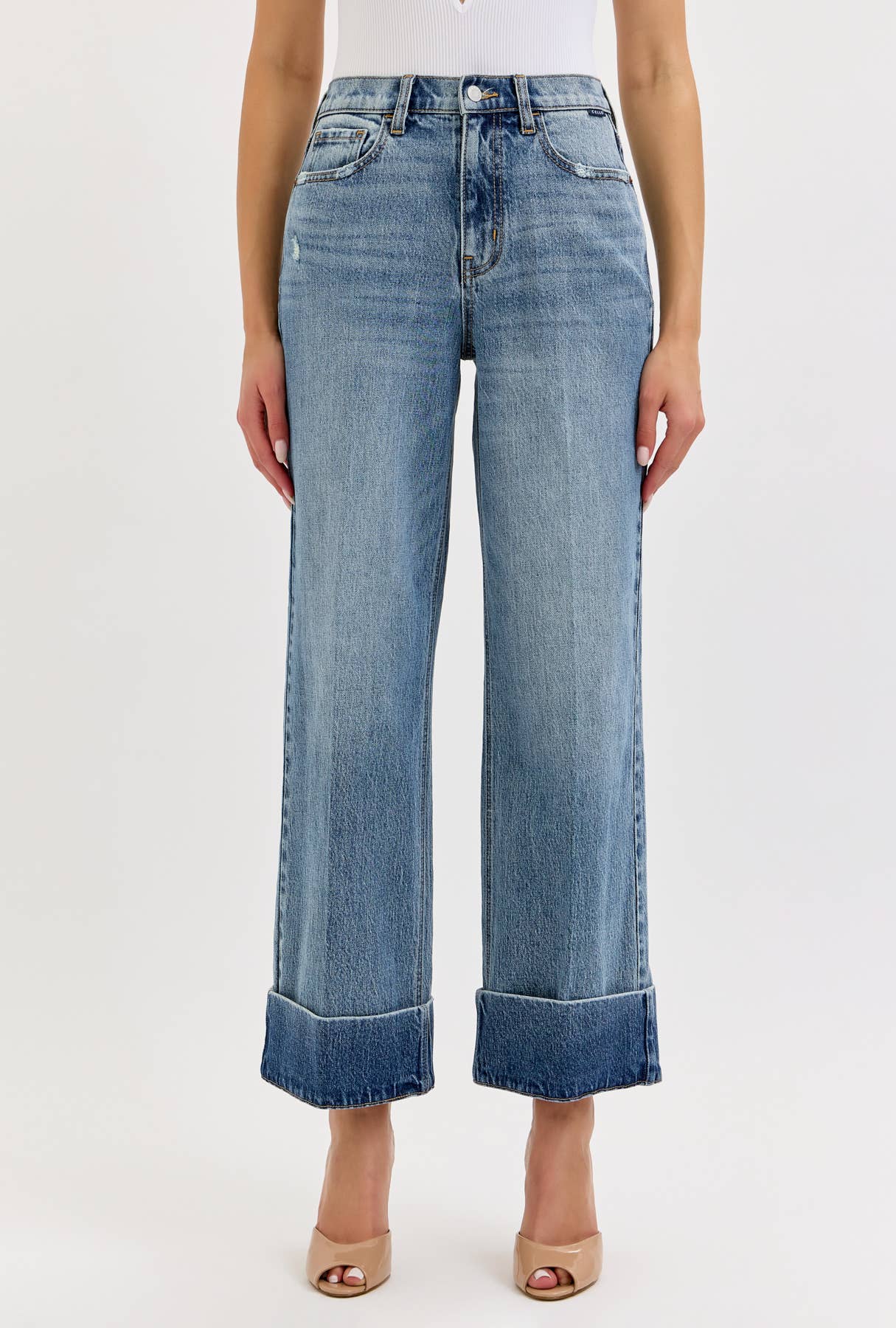 Cuffed Hem Jeans