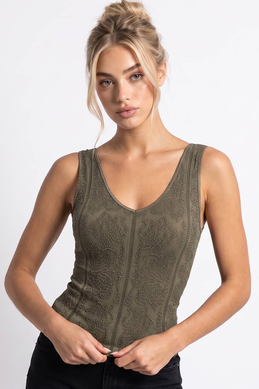 Vintage Smoky Olive Top