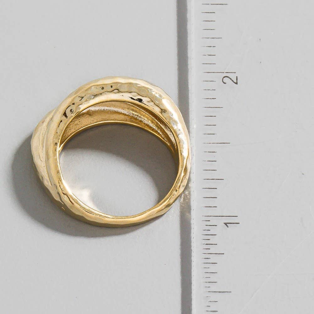 Hammered Layered Band Ring
