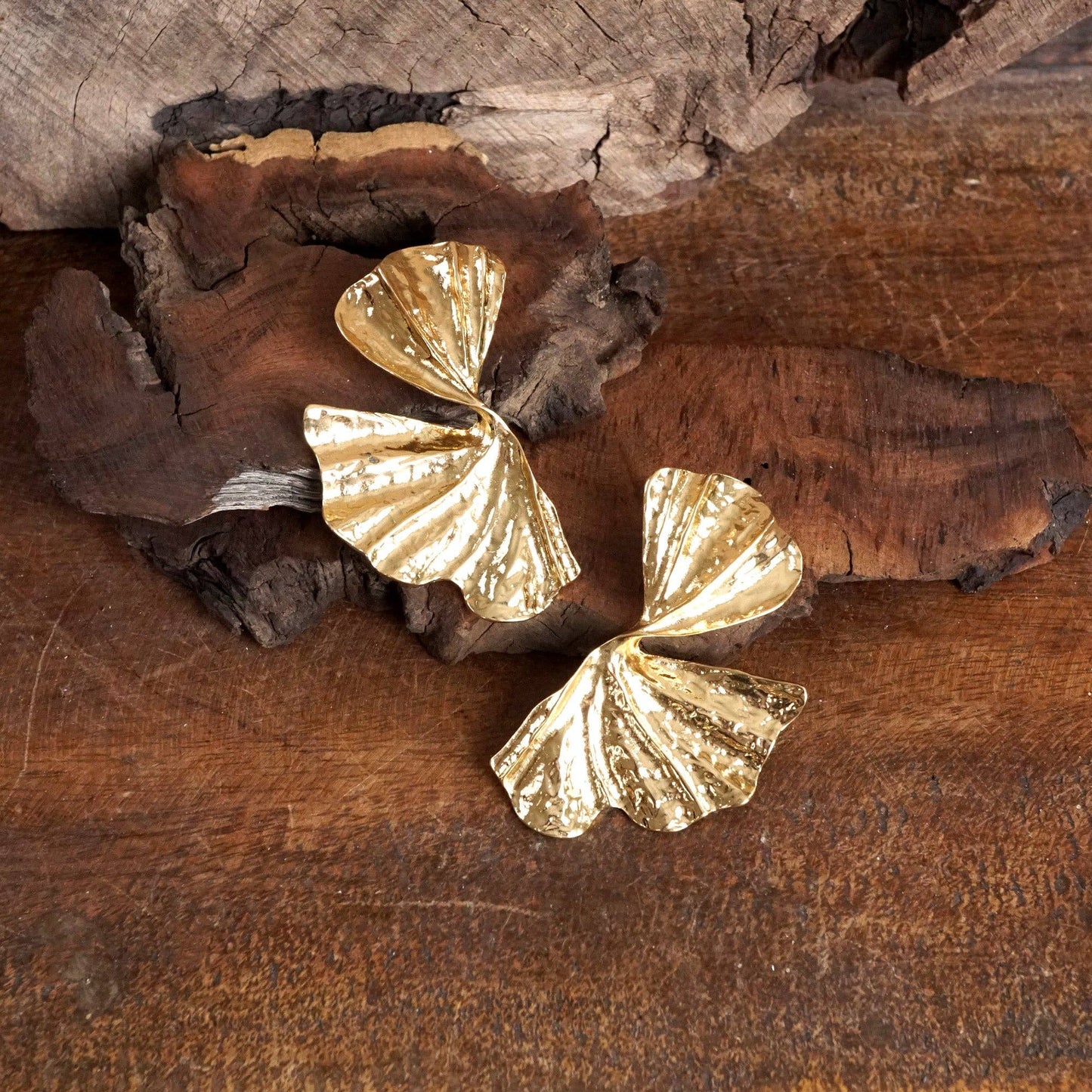 Abstract Fan Leaf Earrings