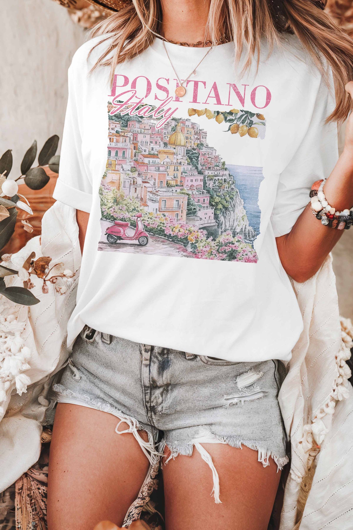 POSITANO ITALY OVERSIZED TEE