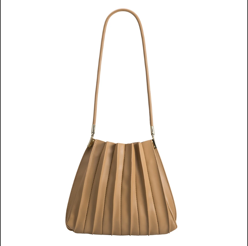 Taupe Pleated Bag