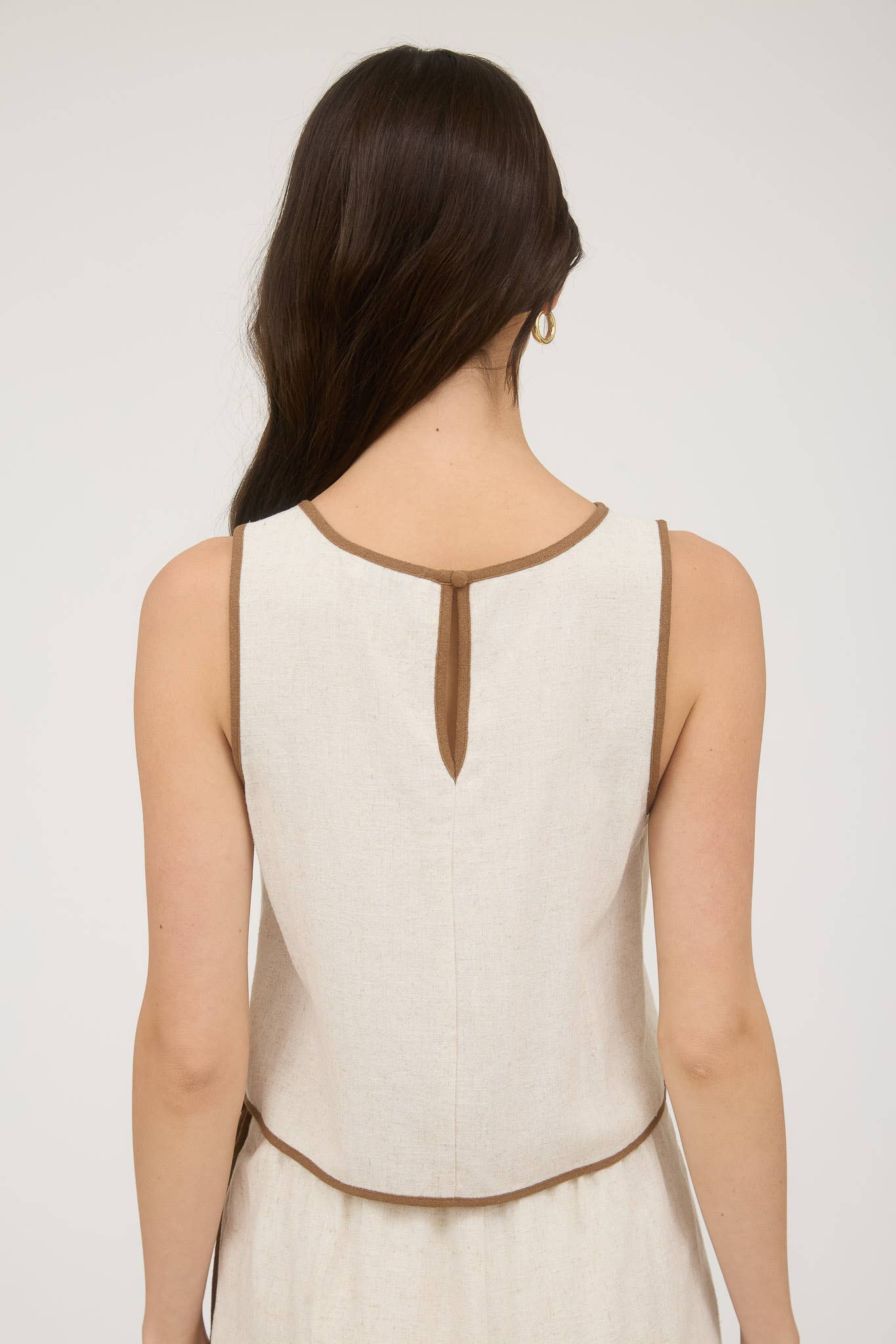 Contrast Linen Trim Set