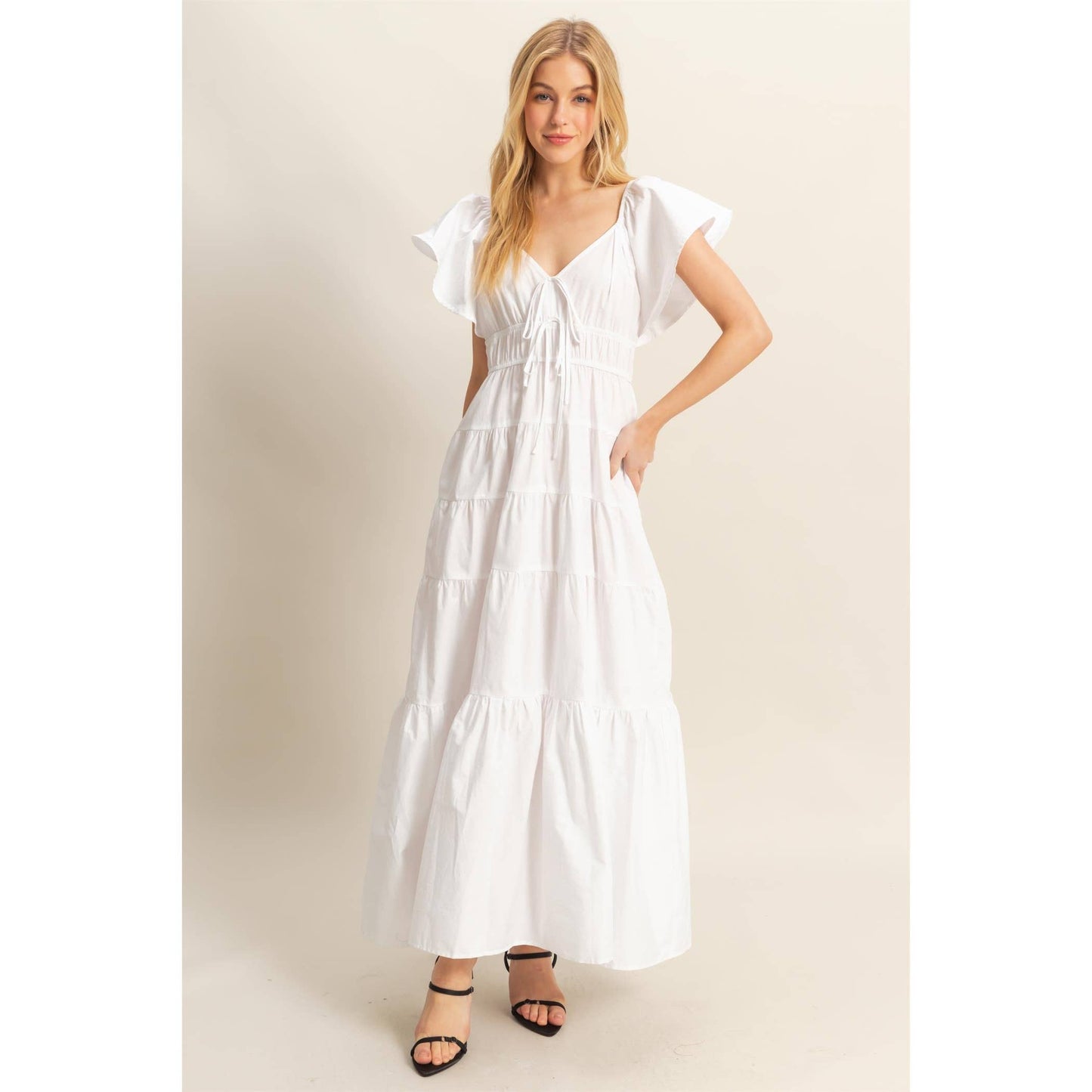 Flutter Sleeve Maxi Dress