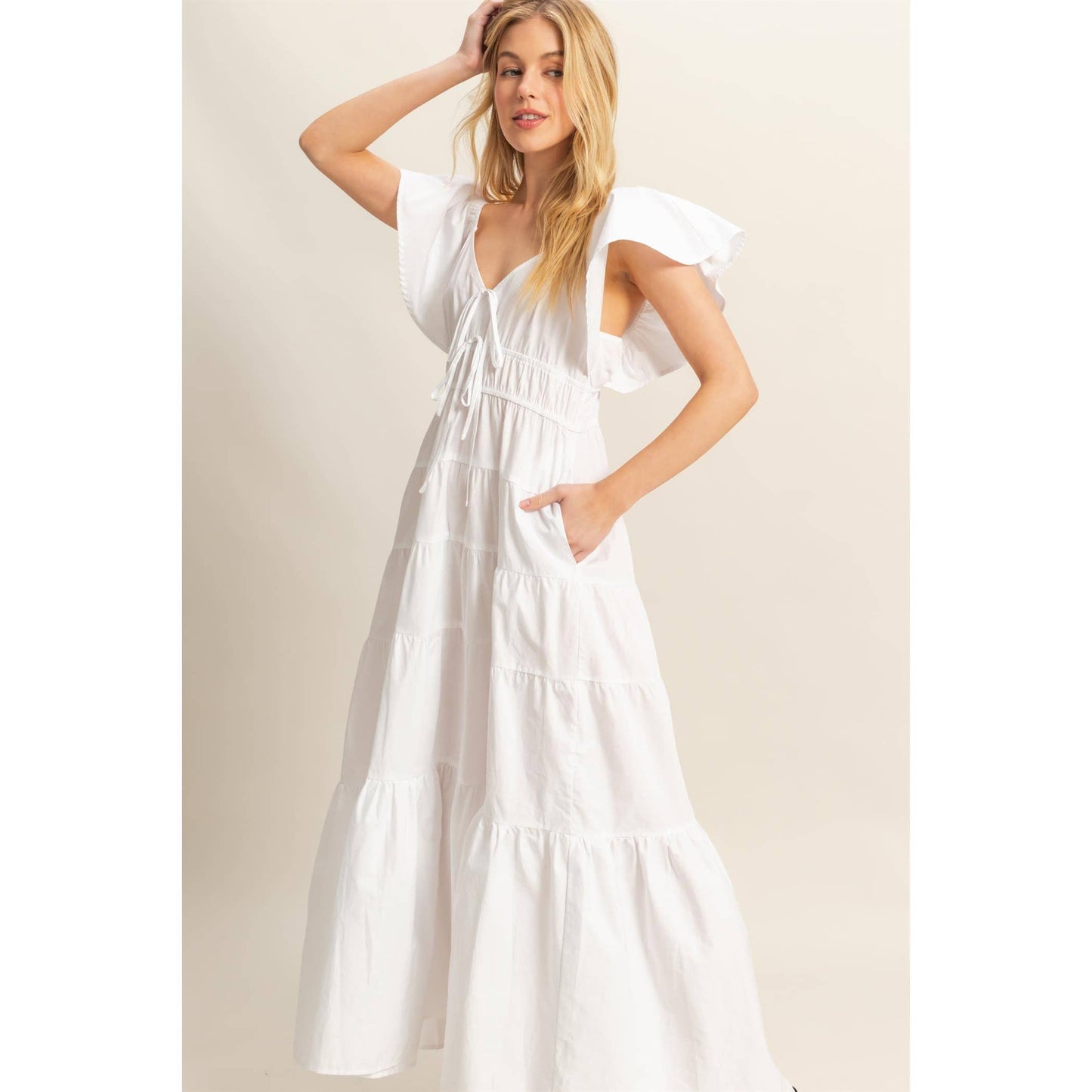 Flutter Sleeve Maxi Dress