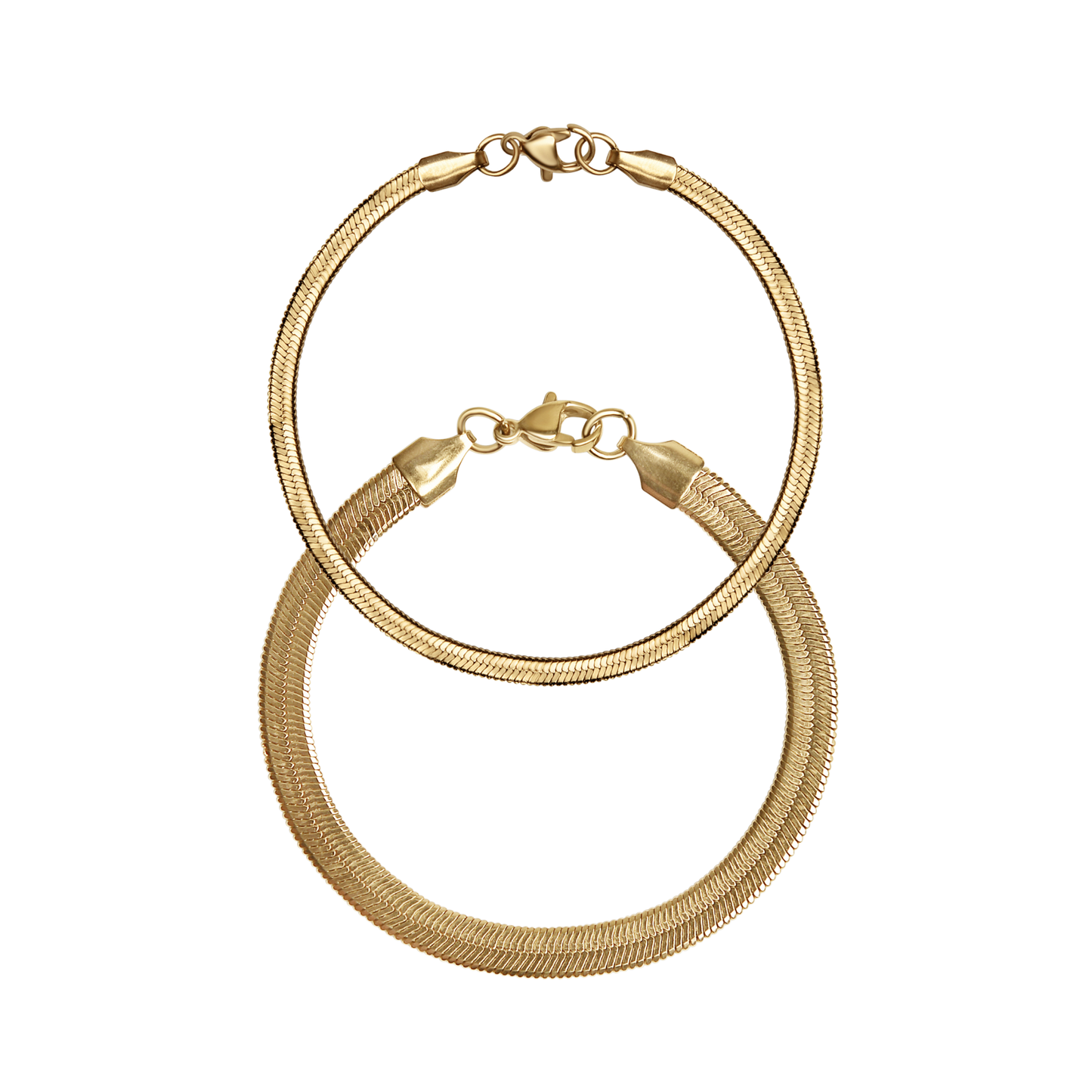 18K Gold Herringbone Chain Bracelet: 7.5" / 3mm