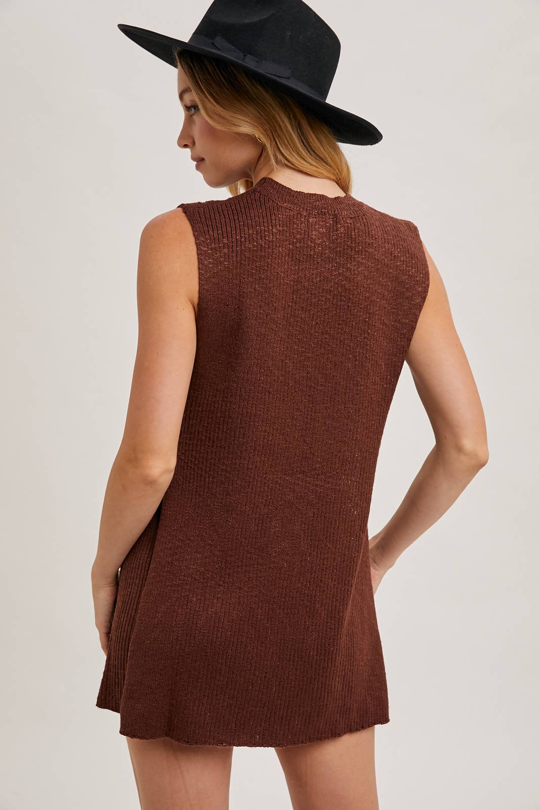 Chocolate Short Knit Sweater Set