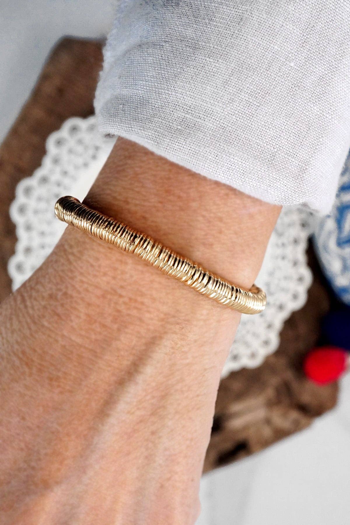 Boho beaded stretchy bracelet
