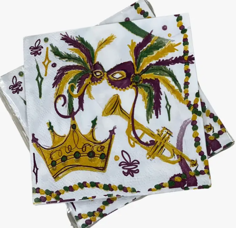Cocktail Napkin - Mardi Gras Mask
