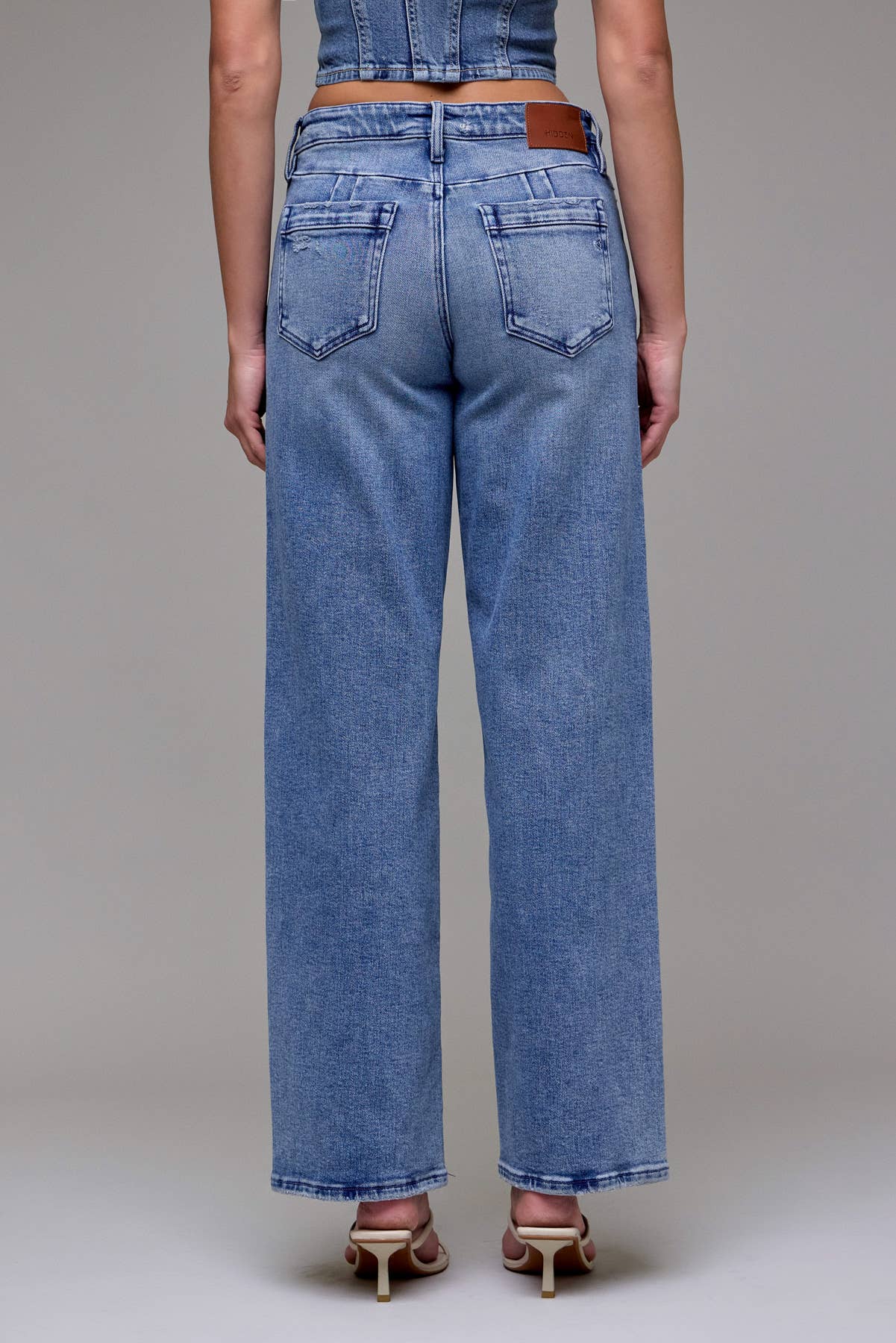 Medium Wash Mid Rise Stretch Dad Jean