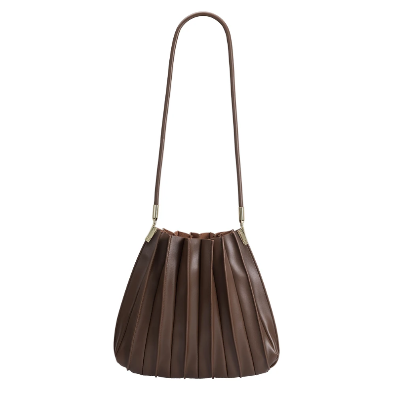 Chocolate Pleated Bag