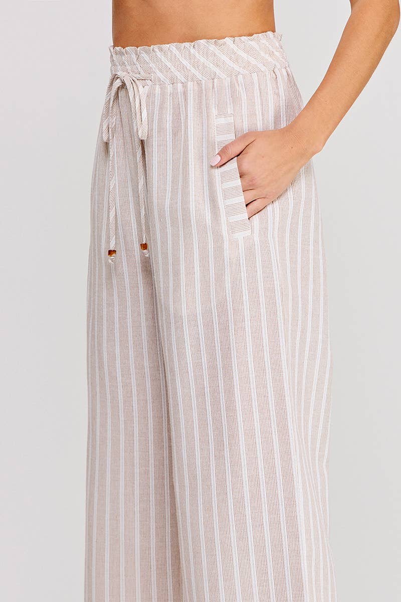 Striped Sand Linen Pants