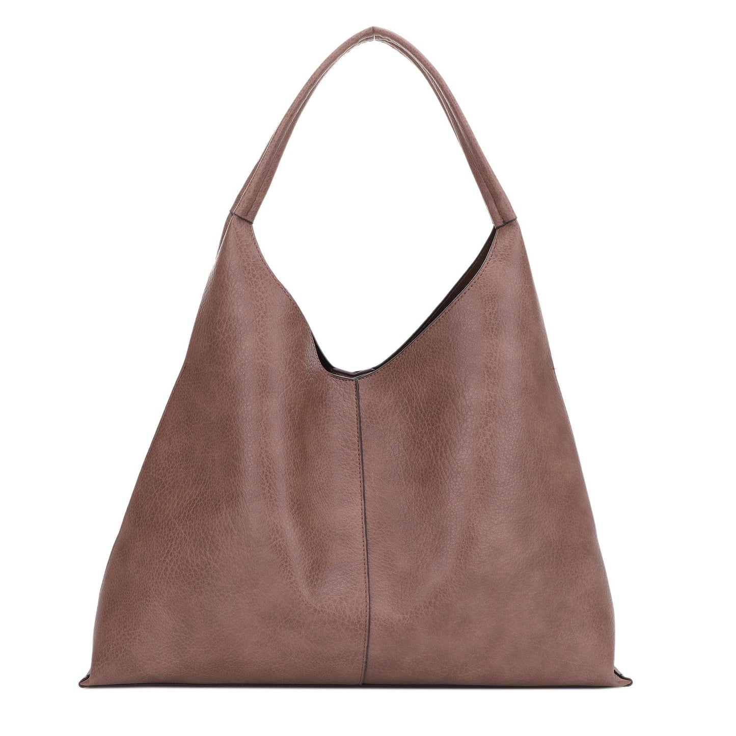 Maya Hobo Tote Bag With Pouch: Brown