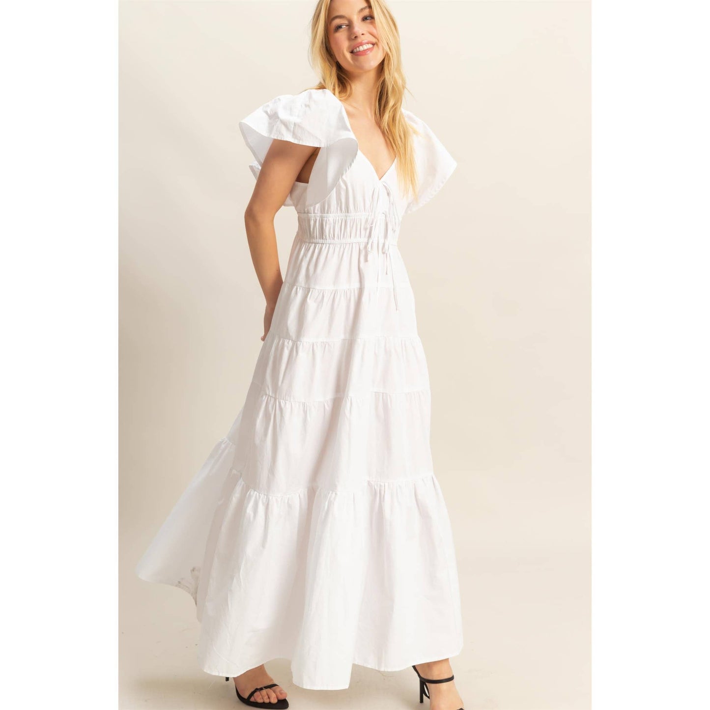 Flutter Sleeve Maxi Dress