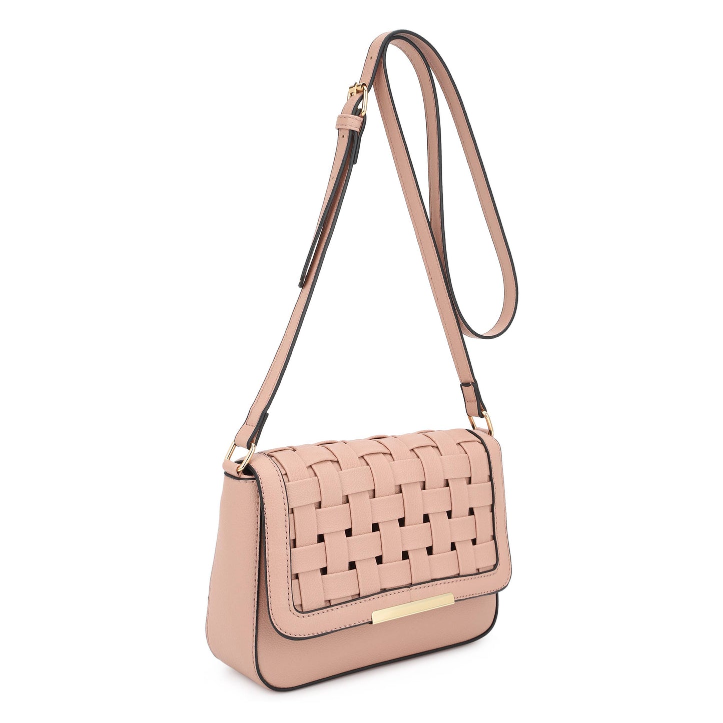 Mauve Urban Weave Crossbody Bag