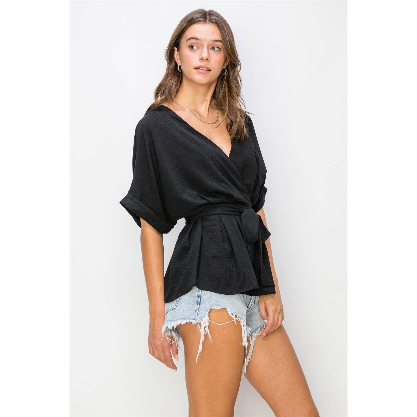 Wrap Tie-front Top