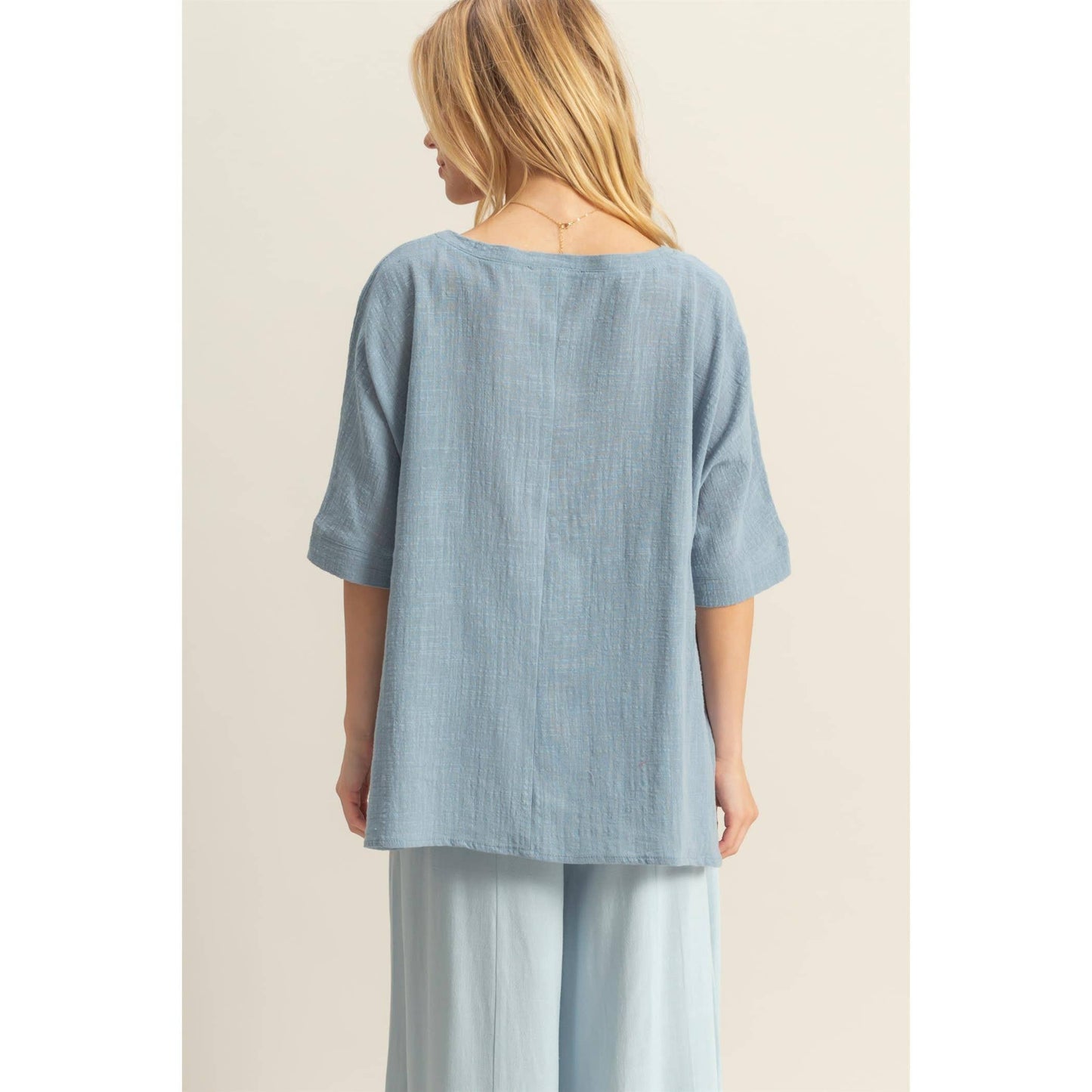 V-Neck Oversized Cotton Top