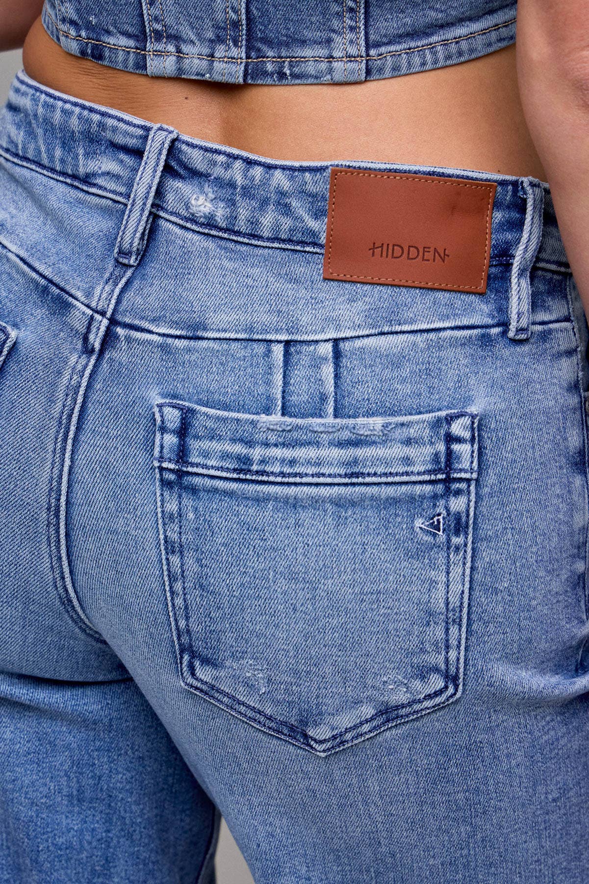 Medium Wash Mid Rise Stretch Dad Jean