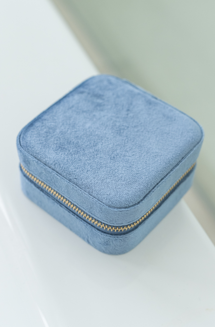 Velvet Travel Jewelry Box Case Organizer with Mirror