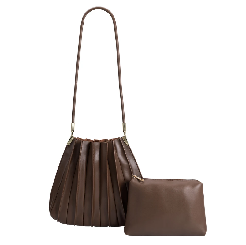 Chocolate Pleated Bag