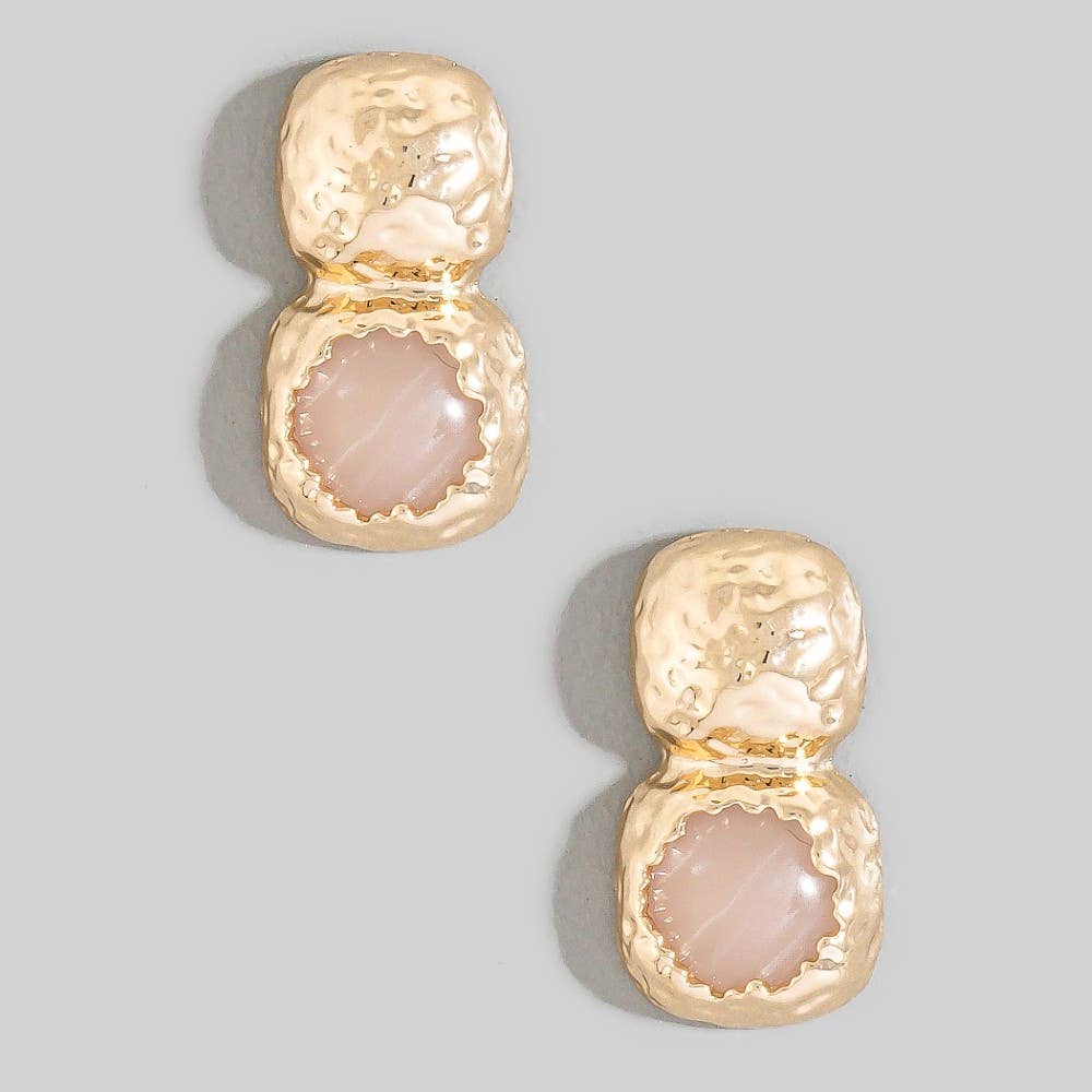 Rose Gold Stone Earrings