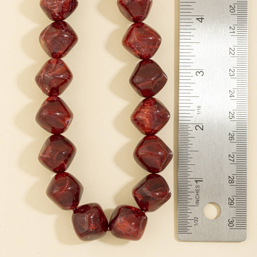 Wine Marble Resin Necklace