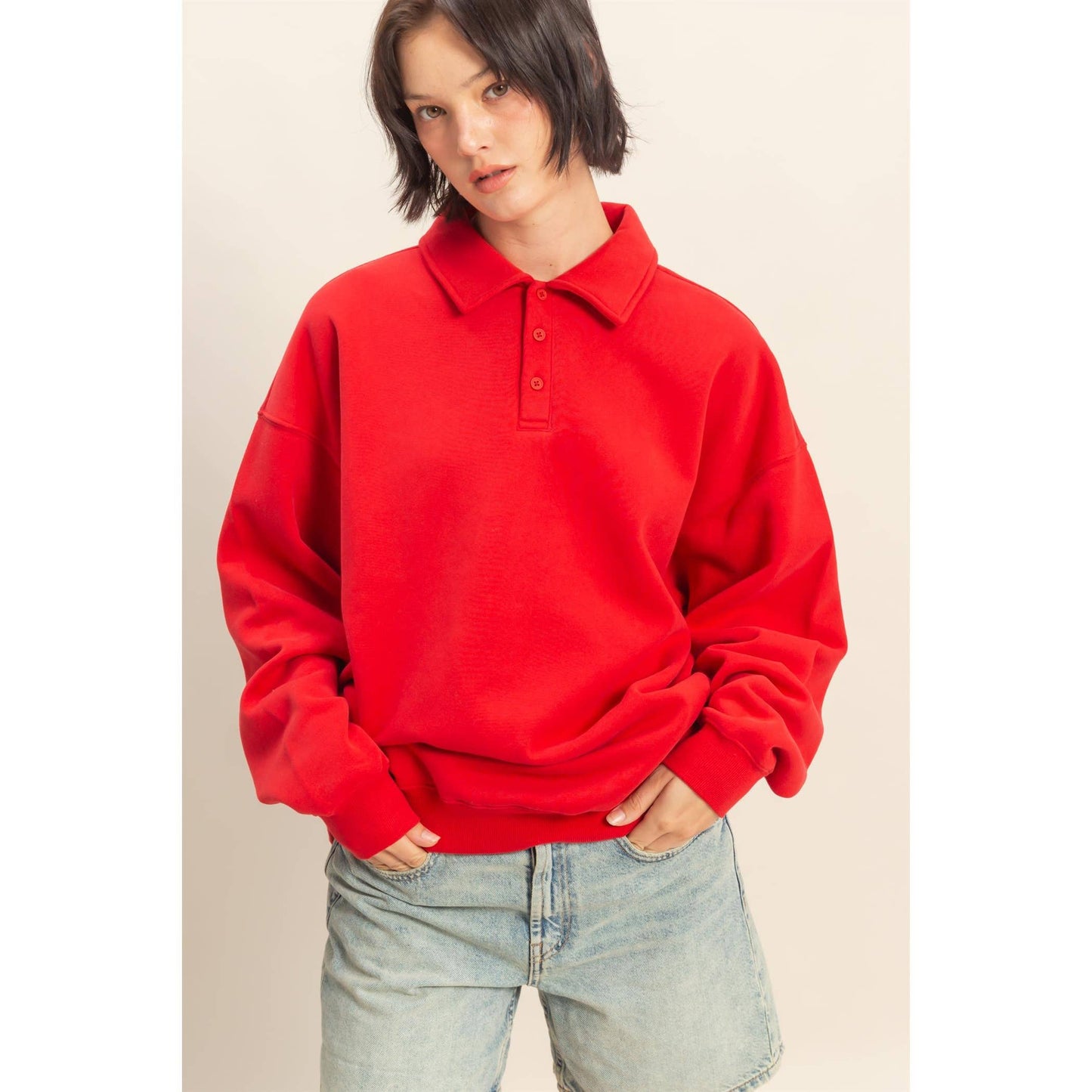 Oversized Collared Pullover