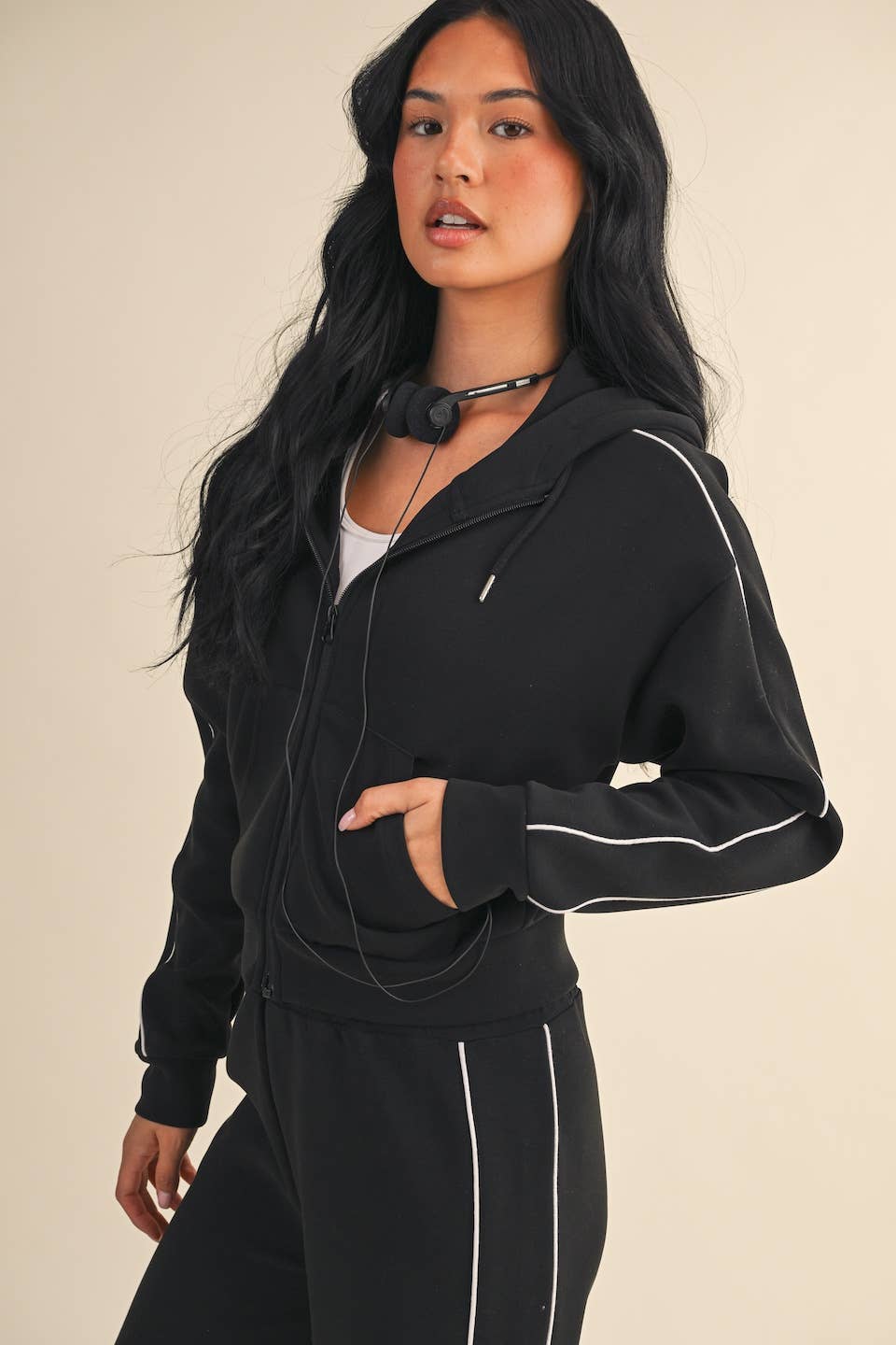 Scuba Hoodie Set with Piping