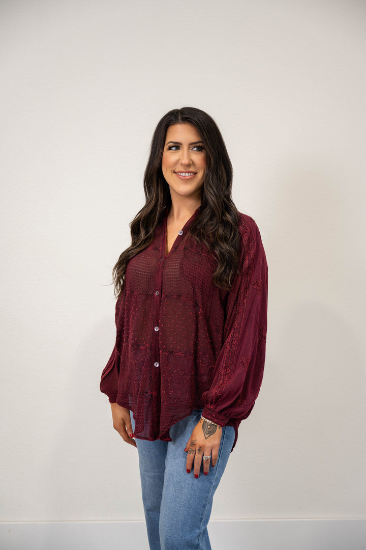 Embroidery Bishop Top
