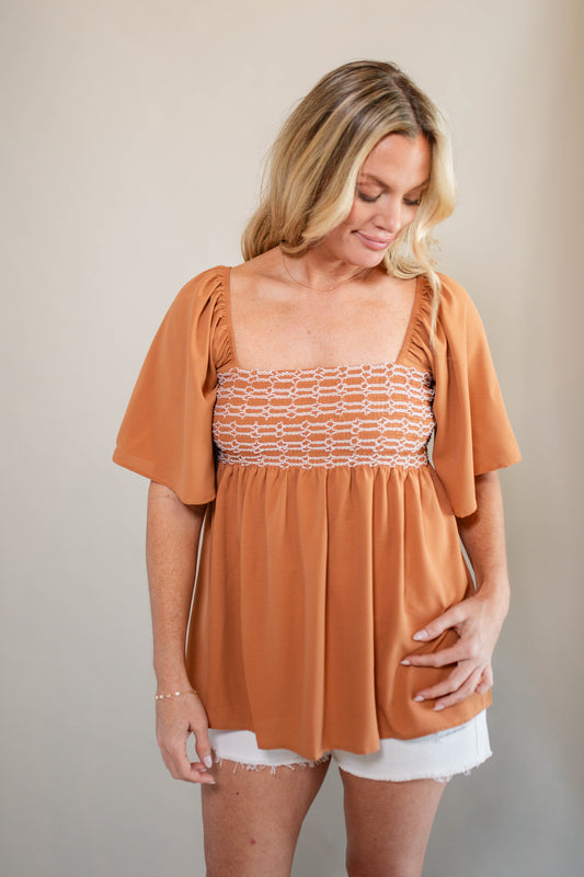 Square Neck Flowy Top