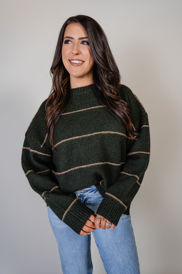 Olive Stripe Sweater