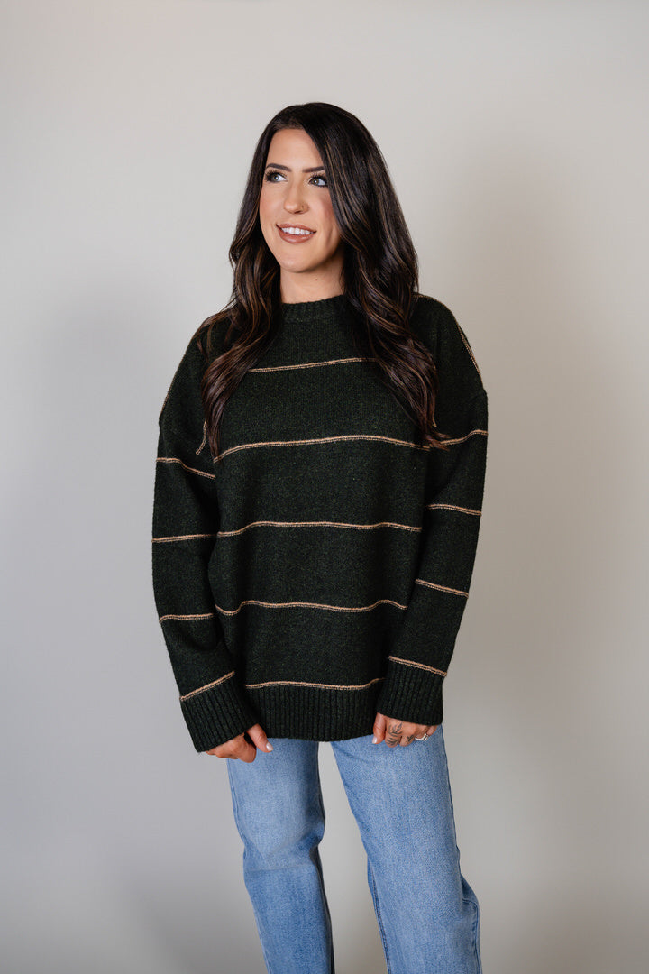 Olive Stripe Sweater