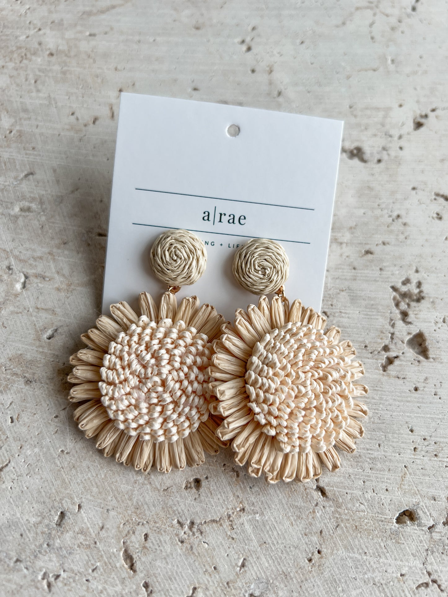 Raffia Flower Earrings