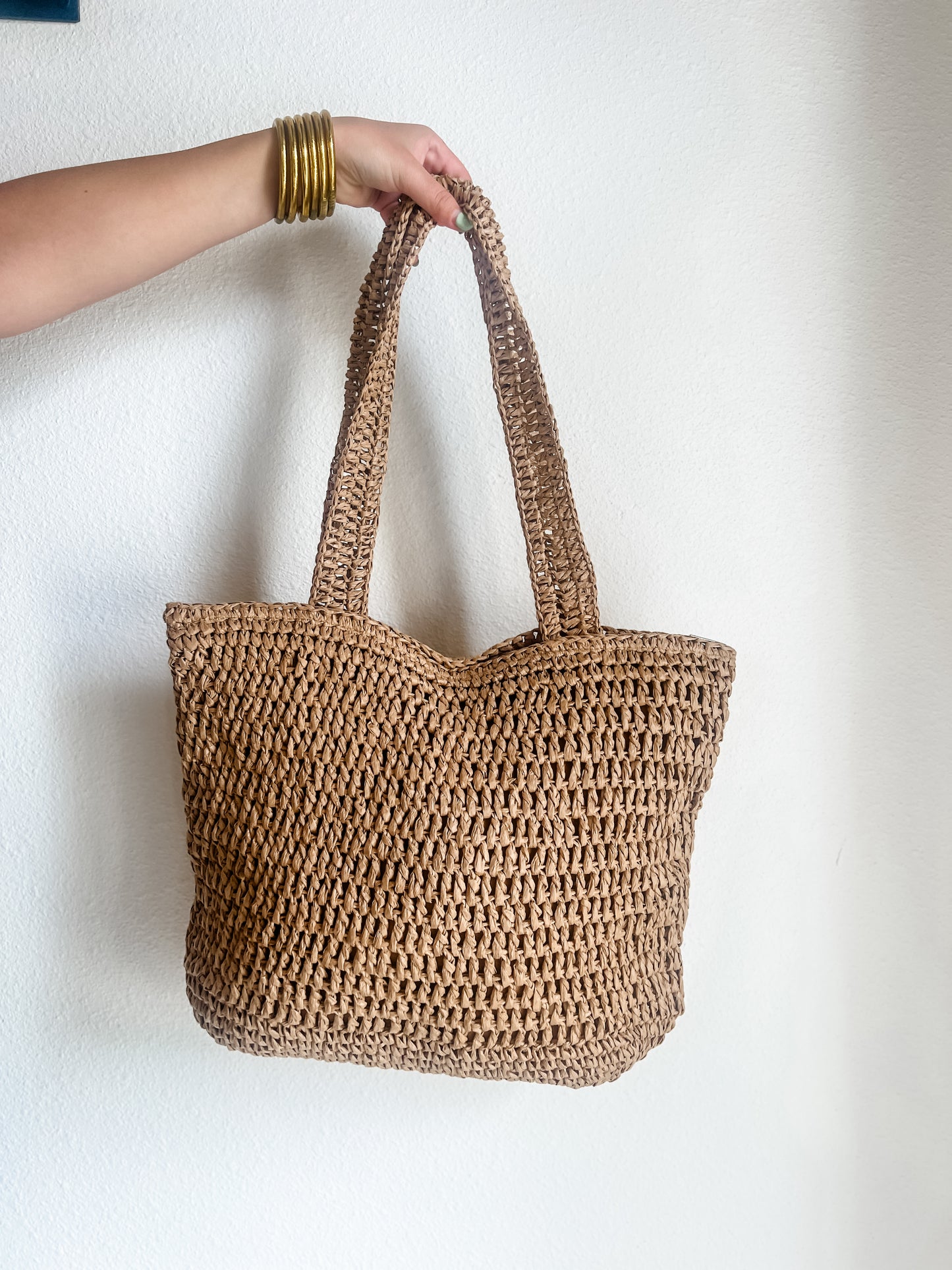 Straw Braided Tote Bag