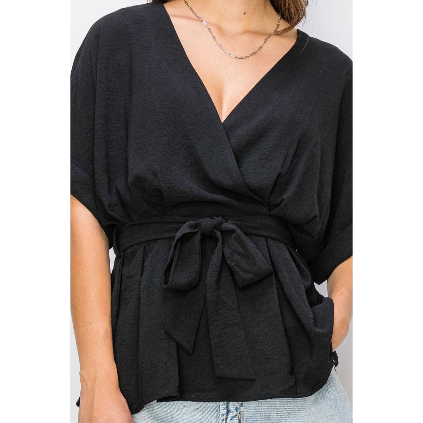Wrap Tie-front Top