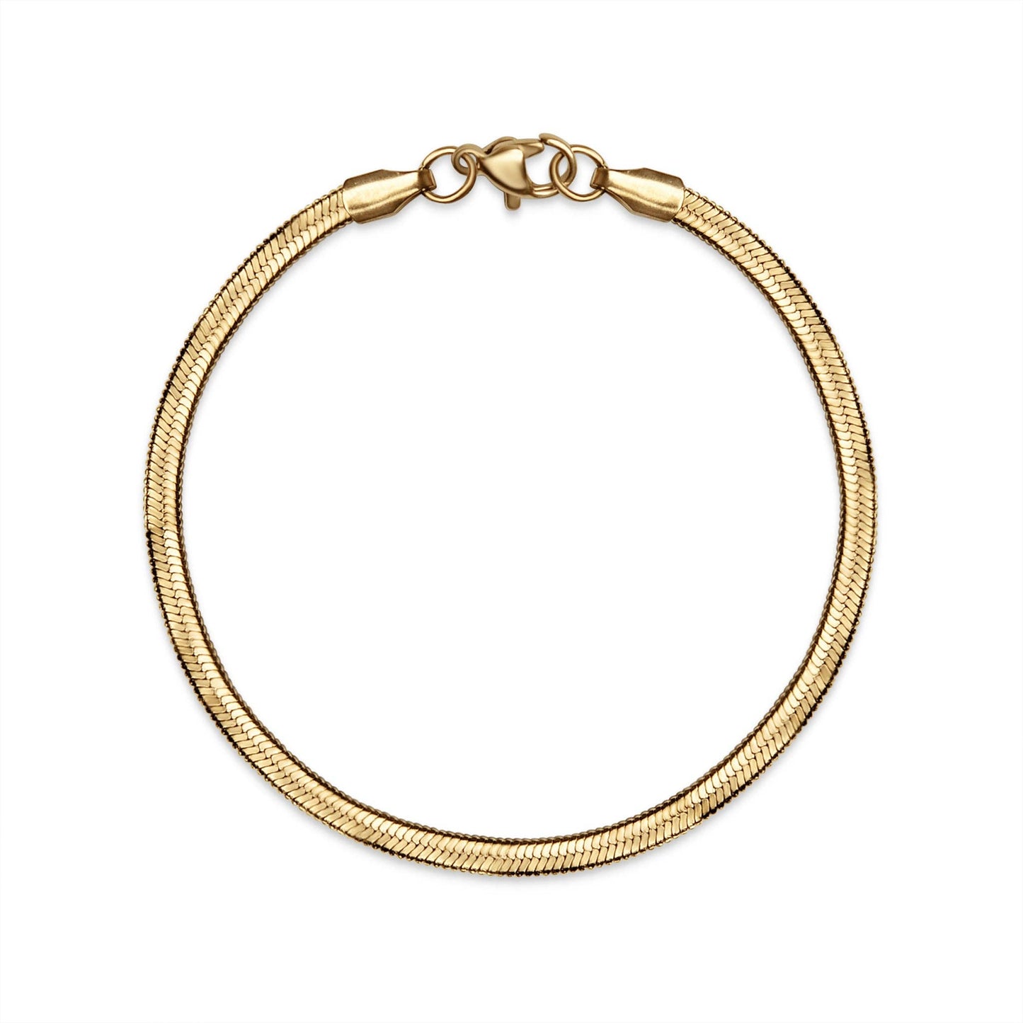 18K Gold Herringbone Chain Bracelet: 7.5" / 3mm