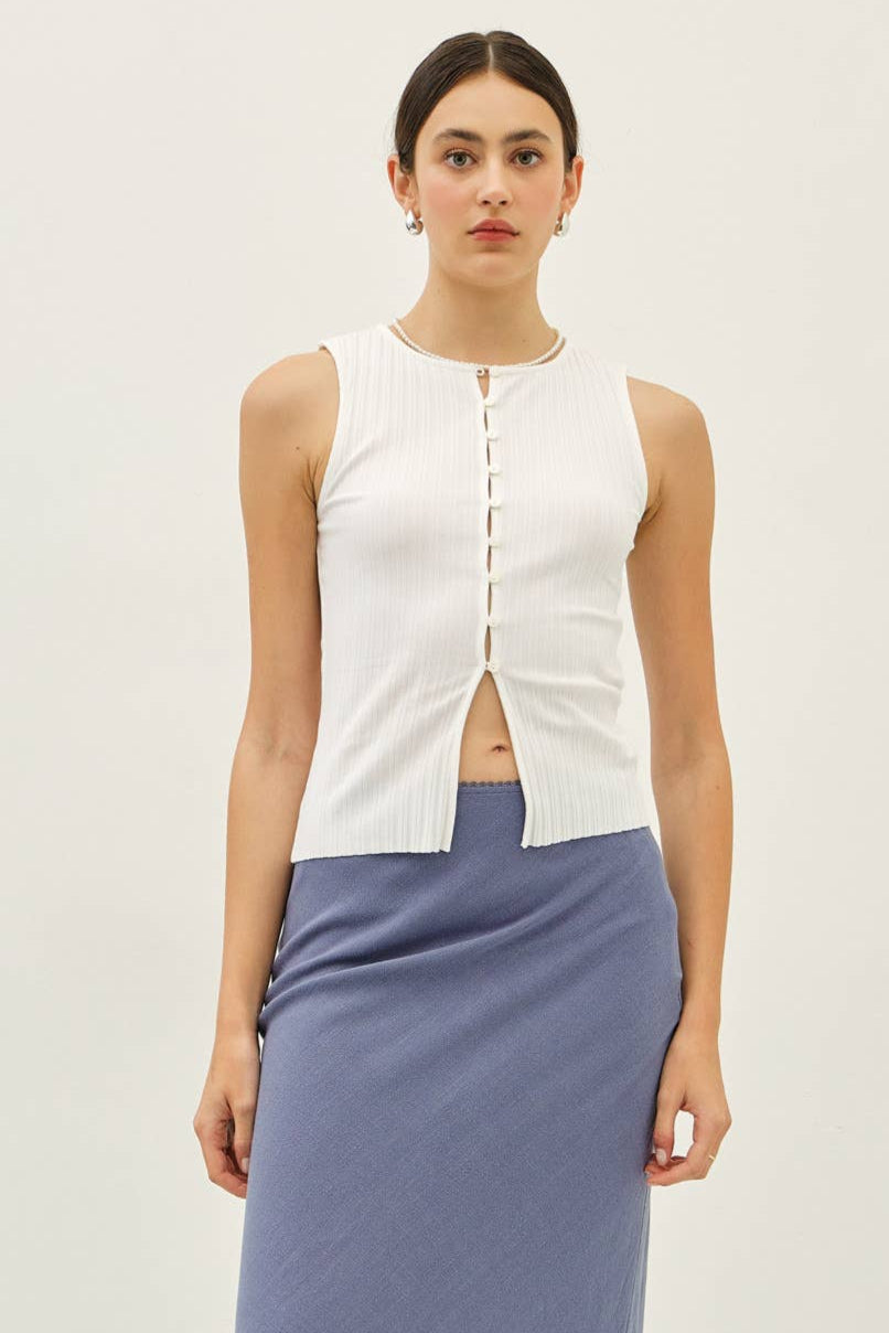 Button Down Tank Cardigan