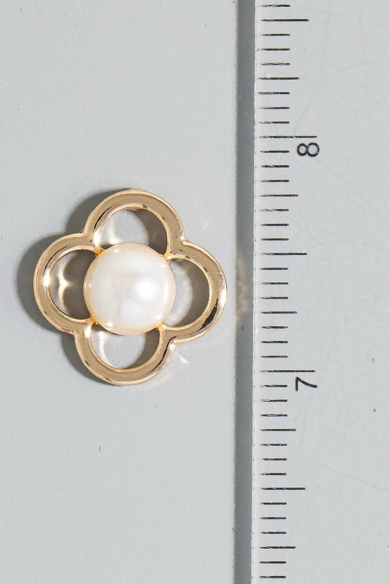 Pearl In Clover Stud Earrings