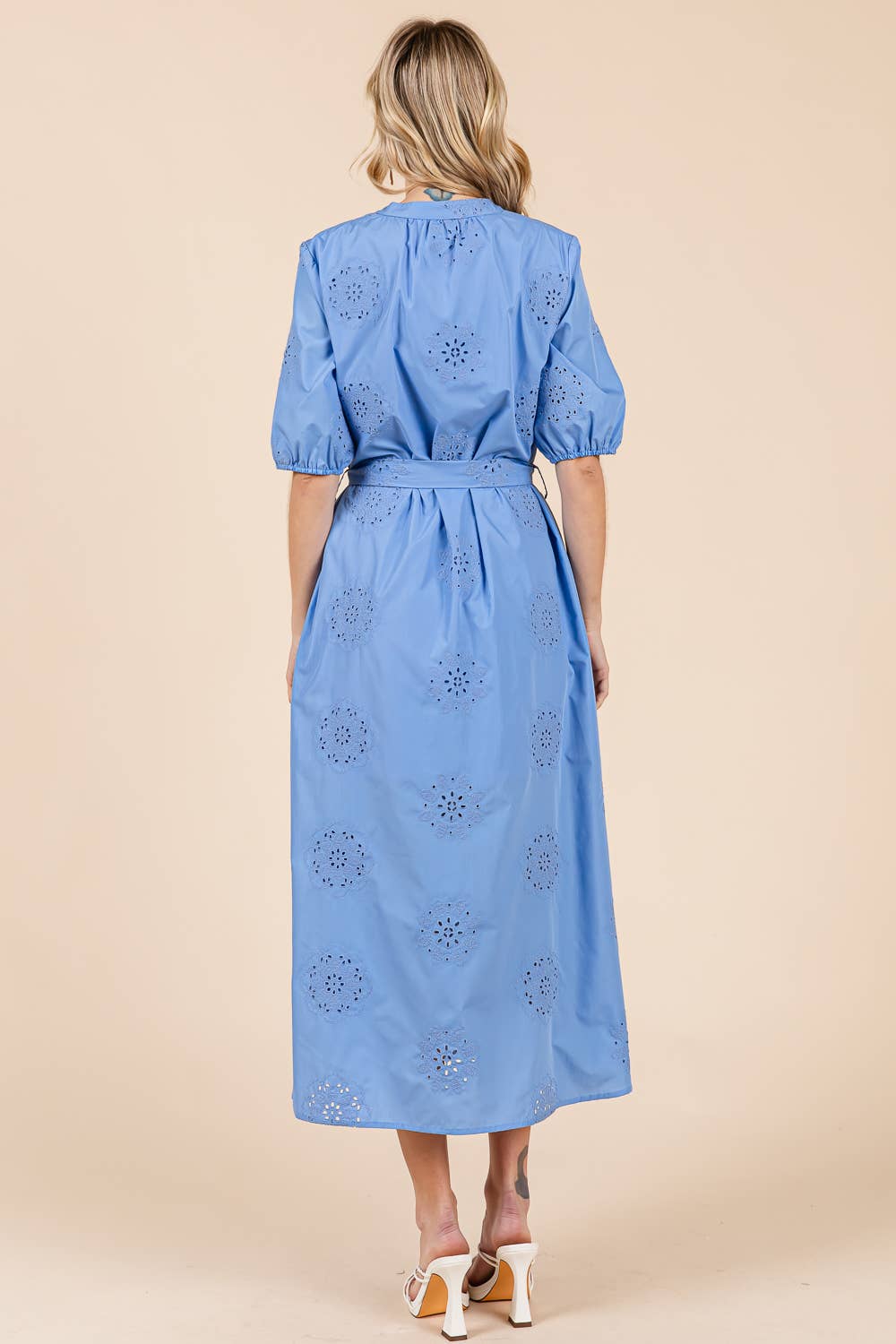 Eyelet Lace Midi Dress