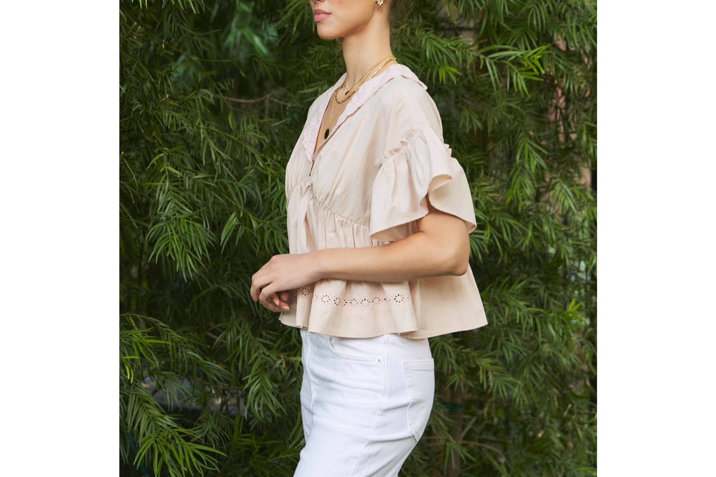 AIRY BUTTON-DOWN BLOUSE