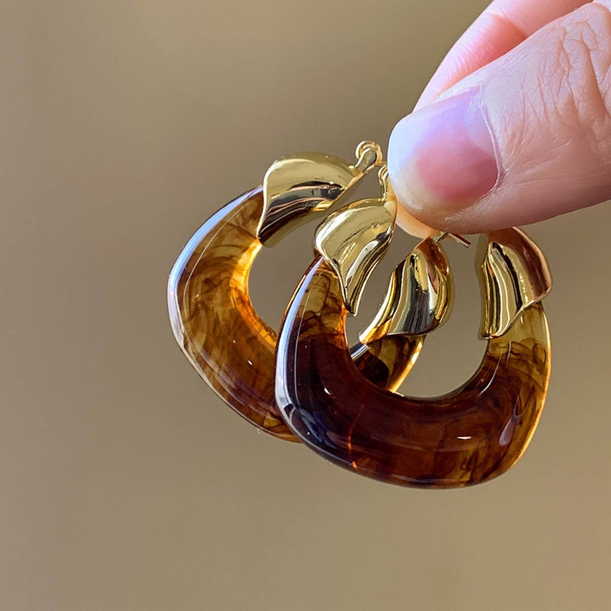 RETRO BROWN LUXURY EARRINGS