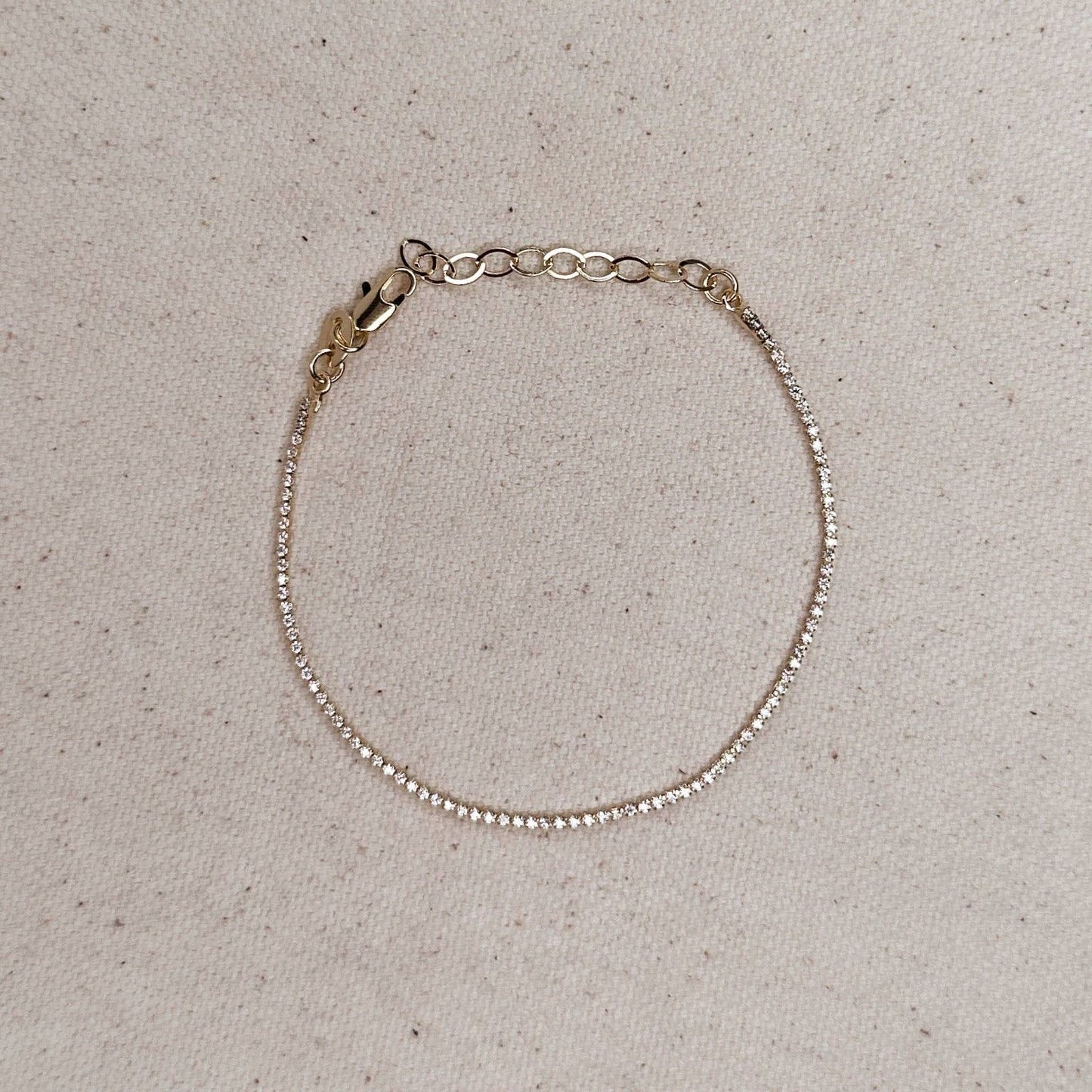 18k Gold Filled 1.2mm CZ Tennis Bracelet
