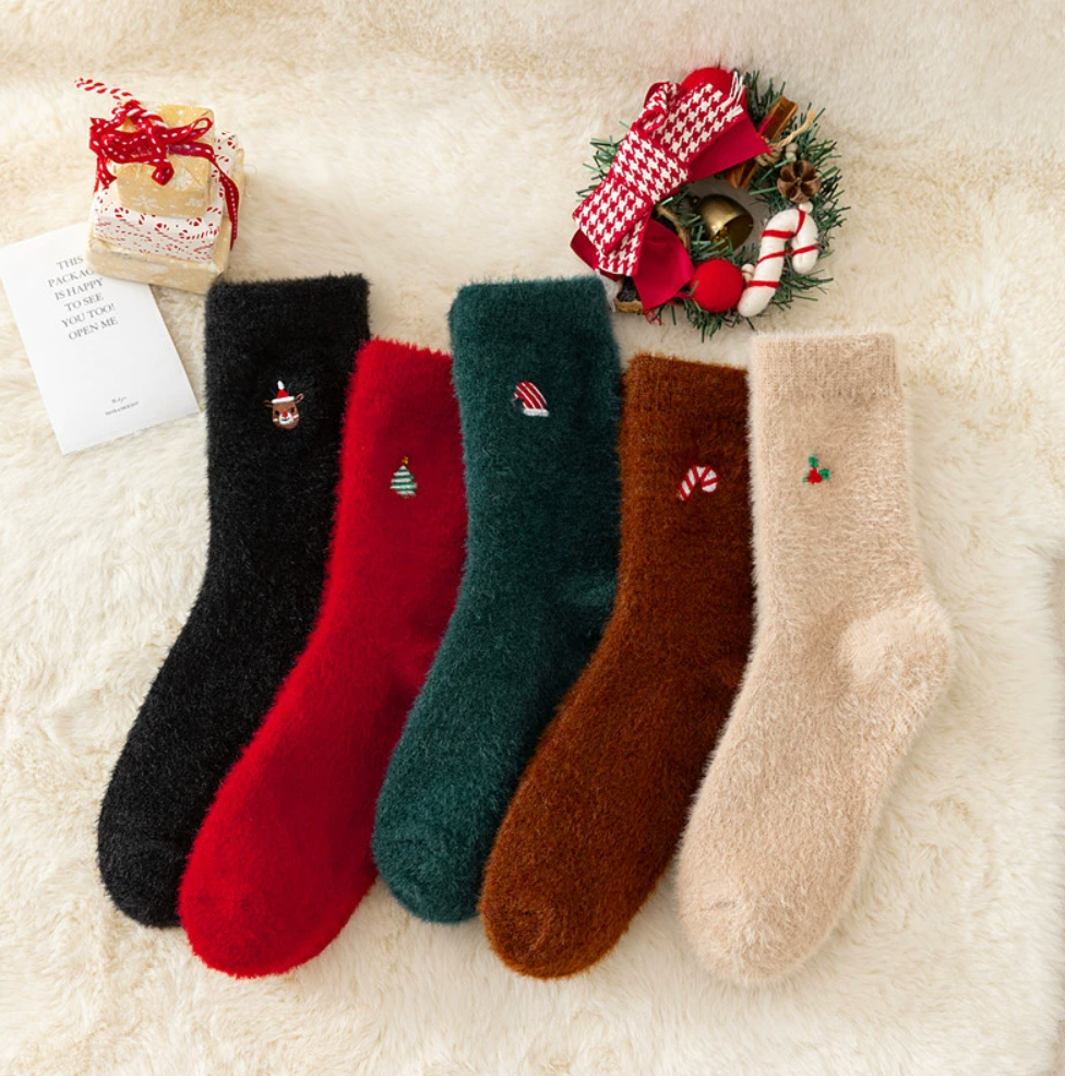 Assorted Holiday Fuzzy Socks