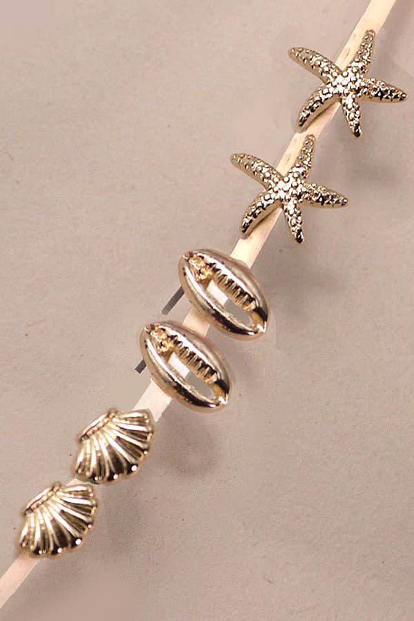 TRIO SEASHELL EARIINGS