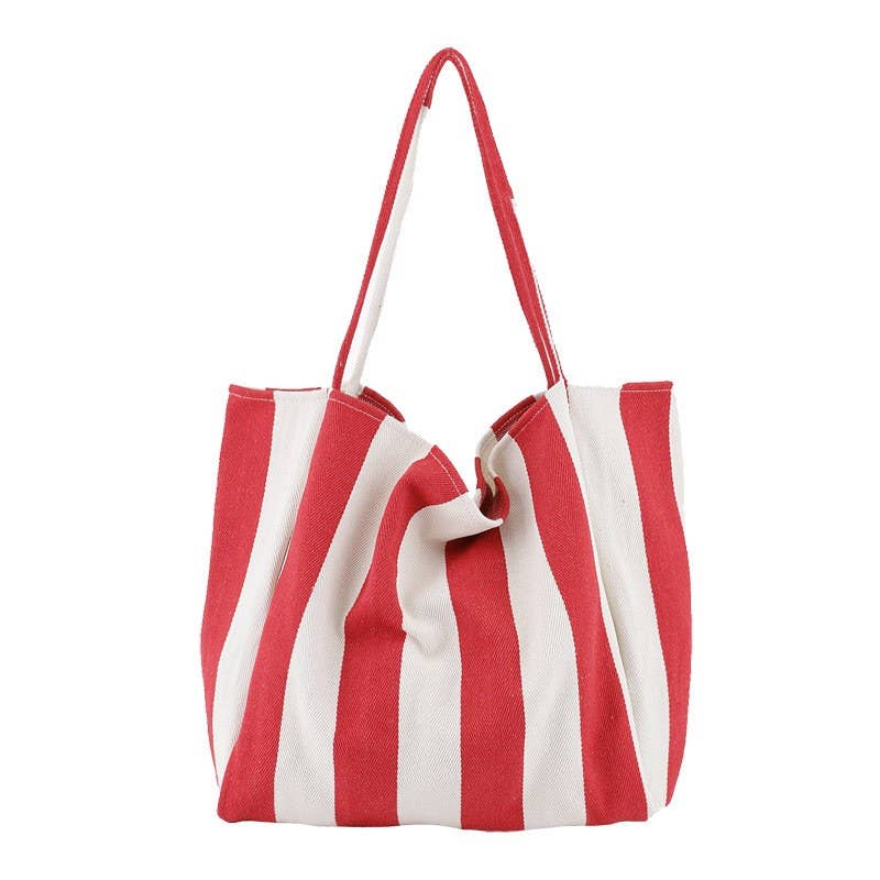 Red Striped Tote Bag