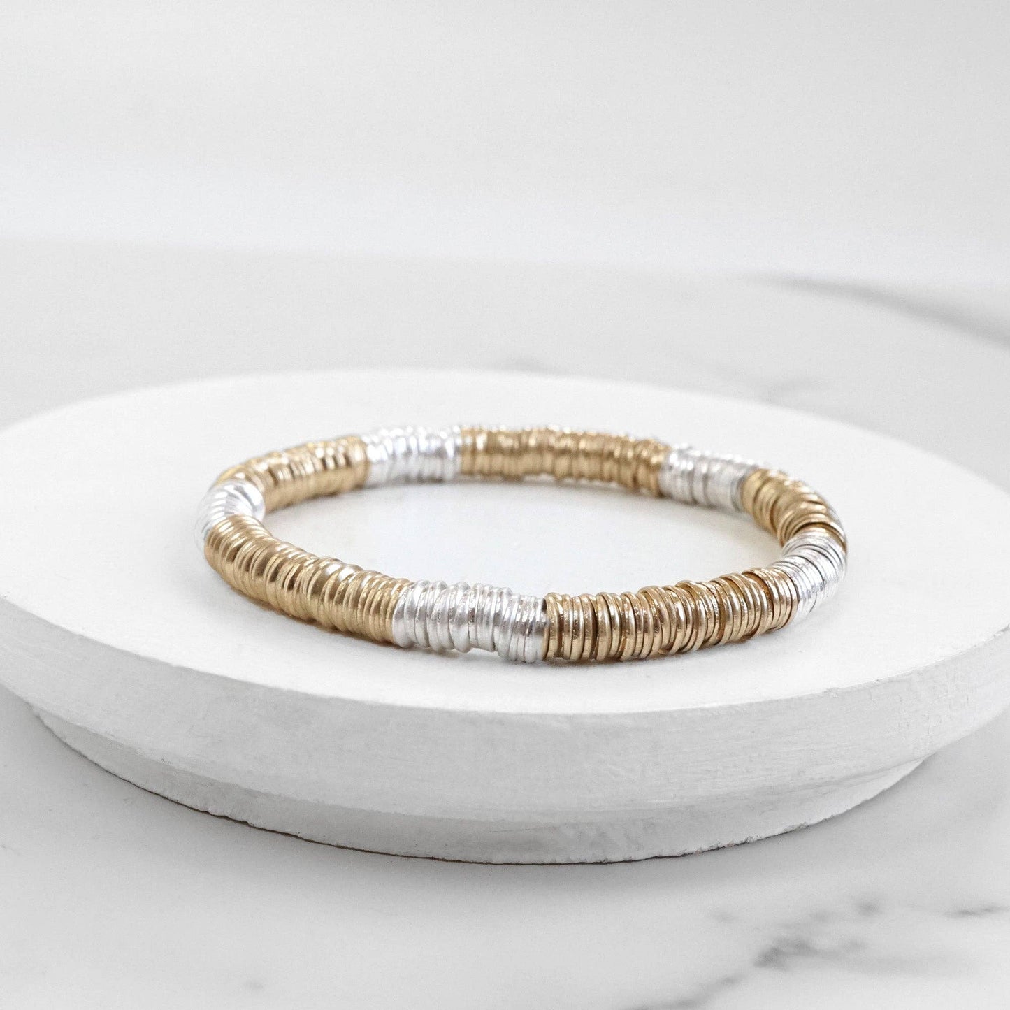 Boho beaded stretchy bracelet