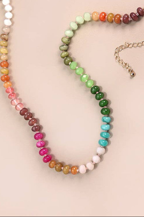 Bold Color Natural Glass Necklace