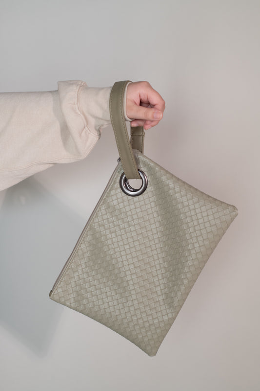 Celadon Woven Clutch Handbag