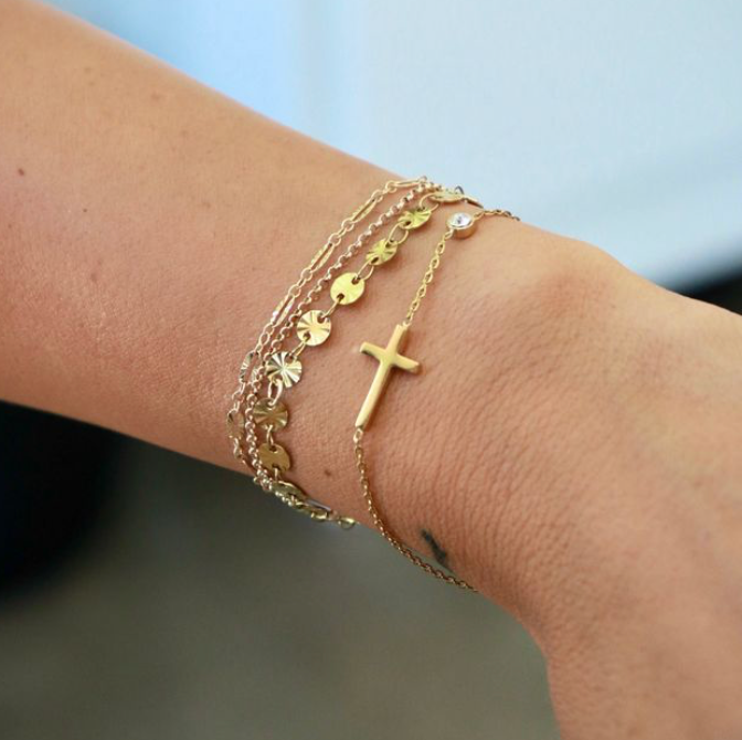 Martha Golden Cross Bracelet