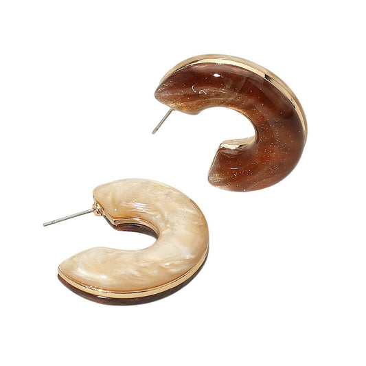 Chunky Two Tone Hoop Earrings